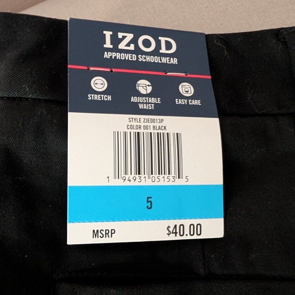 IZOD Bermuda Shorts Women’s Size 5 Black Chino Skinny Slim Fit Stretch - Picture 6 of 9